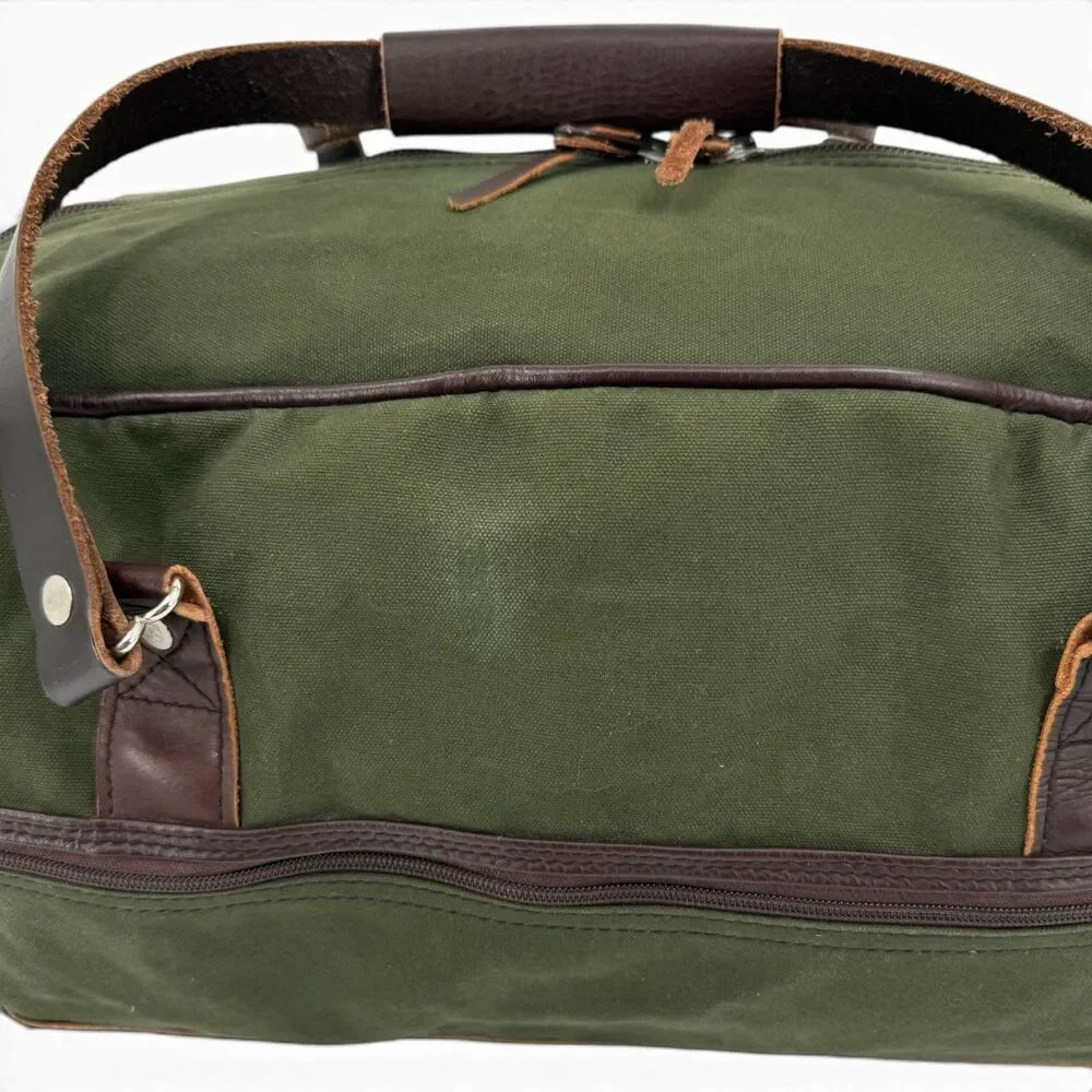 Duluth Pack Canvas Leather Weekender Duffel Bag Olive Drab 33L